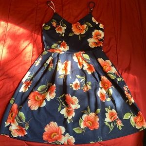 Navy blue with Flores dress to go to church